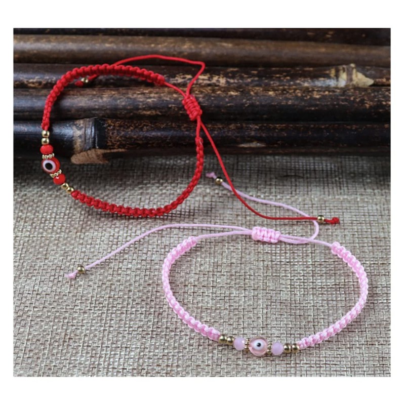 COLORFUL BLING Evil Eyes Bracelet for Female Amulet Pink Protection