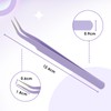 Professional Eyelash Tweezers - Stainless Steel Lash Applicator Tool for