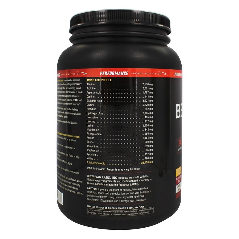 Olympian Labs Beef Protein Isolate Powder, 24g Protein, BST Free,