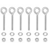 6 Pieces Closed Eye Bolts with Long Handles – Heavy-Duty