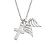 Lauren-Spencer Crystal Angel Wings Cross Necklace for Women Silver Gold