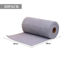 wllqinte Pack of 50 Microfibre Cleaning Cloths Roll, 30 x 30 cm Tear-Off Cleaning Cloths, Dish Cloths, Kitchen Cloths, Reusable Microfibre Cloths for Kitchen, Car, Home, Offices, Windows (Grey)