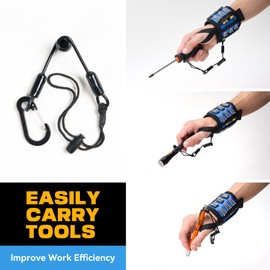 Stocking Stuffers for Men, Sling Magnetic Wristband for Tools with 12 Super Strong Magnets, 1680D Double Oxford Fabric, Ideal Gift Christmas Gifts for Men, Husband, Grandpa, and All Handymen, Blue