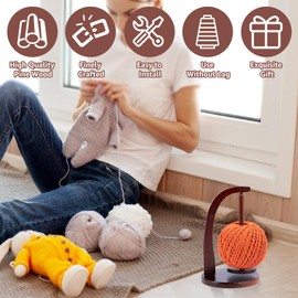 Wooden Yarn Spinner, Yarn Holder Sewing Spindle Thread Holder Stable Yarn Ball Dispenser Crochet Assistant Tool Crochet Knitting Lovers Arts Crafts Crochet Knitting (Vintage)