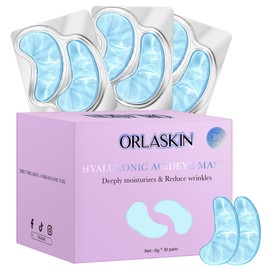 ORLASKIN Under Eye Patches,30 Pairs Eye Mask Skin care for Dark Circles, Puffy Eyes, Undereye Bags,Wrinkles,Hyaluronic Acid Eye Treatment Skin Care for Men & Women Gift （Hyaluronic Acid）