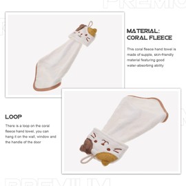 Beavorty bathroom kitchen towel kids washcloths kids towel absorbent towels kid towels kids hand towels hand towel with hanging loop cat hand towel coral fleece child Toiletries wipe hands