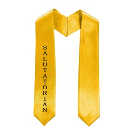 TngHui Embroidered Gold Graduation Stole Classic End With Trim Unisex Adult 60" Long