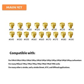 42 Pcs Carburetor Jet Kit for Mikuni Main & Pilot Slow Jet N100.604 VM28/486 VM4/042 VM22/210 Replaces TM33-8012 TM36-68 TM40-6