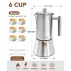 10oz 6 Cup Stovetop Moka Pot Food Grade Stainless Steel
