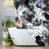 JAWO Black and White Marble Shower Curtain Cool Colorful Gouache