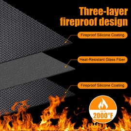 THMINS 90x48 Inches Extra Large Grill Mat for Outdoor Grill - Fireproof Deck and Patio Protector, Waterproof and Oil-Proof Barbecue Grill Mat