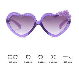 Ridering 3Pcs Toddle Kids Heart sunglasses,Girl Cute Flower Sunglasses UV400 Protection Fit For Toddler Age 2-4 Sunglasses