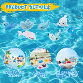 45pcs Mini Ocean Resin Animals,45 Styles Tiny Sea Animals Miniature Little Small Resin Animal Figures Bulk for Fairy Garden Micro Landscape Aquarium Dollhouse Decor