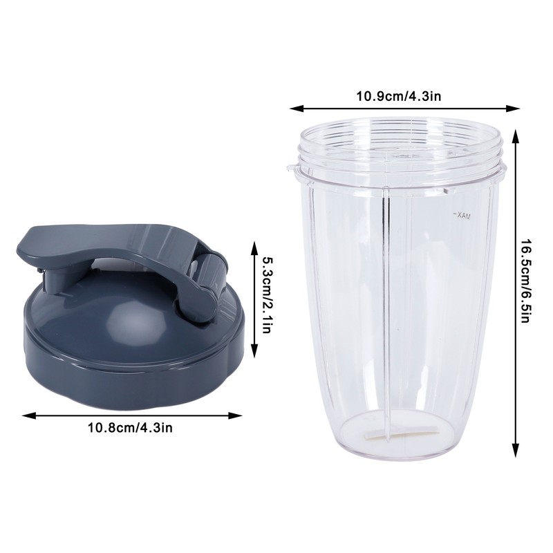 24OZ Transparent Blender Cup Container Lid Set Replacement Fit for