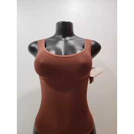 Popilush Bodysuit for Women Sleeveless Slimming Tank Top Thong 3XL/4XL Brown