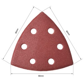 uxcell Detail Sander Sandpaper, Triangular Sanding Paper, Hook and Loop Sanding Pads, Triangle Oscillating Multi Tool, 180 Grits 6 Holes, 15pcs