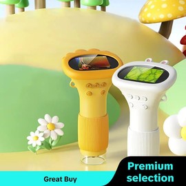 Portable Microscope, 1 Count Mini Handheld Digital Microscope, Mini Outdoor Microscope, IPS Screen Electronic Magnifier with 8 Adjustable LED Lights Suitable for Daily, Sister Gifts - Color: White, Specification: 1 count