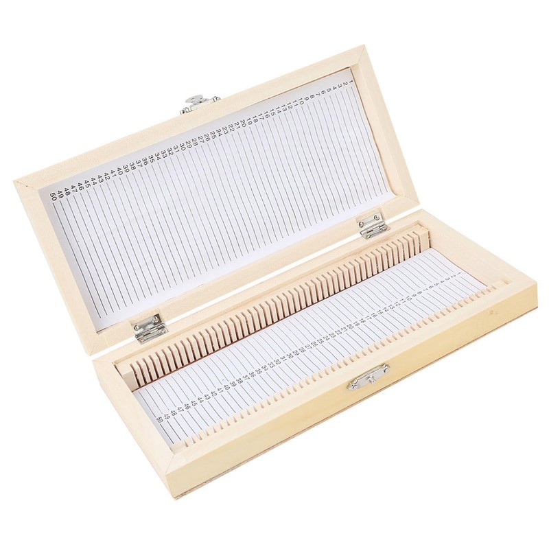 Microscope Slide Storage Box, Wooden Microslide Box, Holds 50 Place