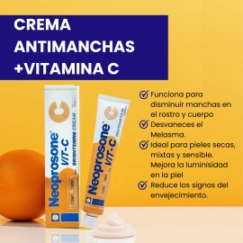 Neoprosone Crema Vitamina Despigmentante Aclarante Antimanchas Blanqueador Marcas Acne Alfa Arbutina Todo Tipo Piel Antiedad 50ml Skincare Viral
