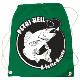 Backpack with German Text Fette Booty, Bottle Green