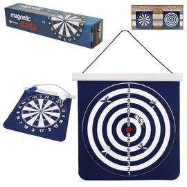 Martinex Magnetic Darts Game - Hanging Dart Board with Two-Sides for Traditional and Competition Play - includes 6 Darts - Rolls Up for Easy Storage and Travel