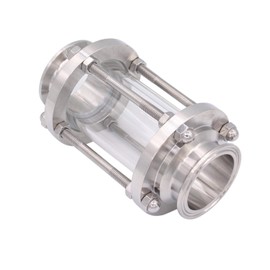 DERNORD In-Line Sight Glass with Clamp End,Flow Sanitary Straight Sight Glass SUS316 2 Inch Tri Clamp Type (Flow Pipe OD 51MM)