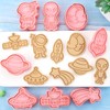 Crethinkaty Space Cookie Cutter-8 Plastic Cookie Stamp-Space Cartoon Fun Cookie