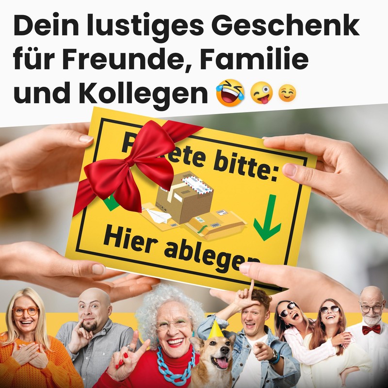 DankeDir! Pakete bitte hier abgen - Sign 30 x 20