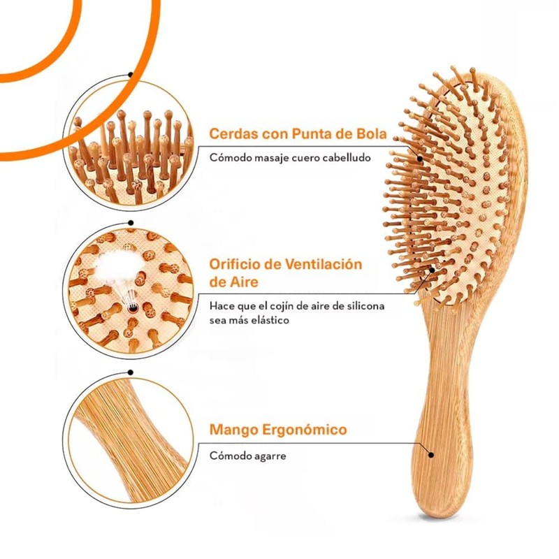 Cepillo De Bambú Cepillo Madera Natural Biodegradable Cepillo para el