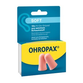 OHROPAX Soft Ear Plugs - Soft Foam In-Ear Plugs - Ultra Unobtrusive and Comfortable - Sound Insulation Rating SNR 31dB - Ideal for Relaxing, Sleeping and Working - Pack of 10