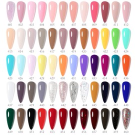 VENALISA VIP4 65PCS Gel Nail Polish Set, 60 Colors 7.5ML White Black Pink Nude Gel Polish Colors Nail Art Starter Kit