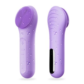 NågraCoola Face Scrubber, NågraCoola CLIE Facial Cleansing Brush, Waterproof and Rechargeable Face Scrub Brush for Men & Women, Cleansing, Exfoliating and Massaging, Electric Face Wash Brush - Violet