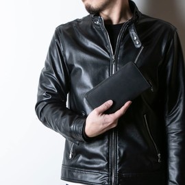 Hallelujah Long Wallet, Genuine Leather, Round Zipper, Men's, Women's, Cards, Large Capacity, Wallet, Divider, Easy to Use, All Leather, Leather, Simple, Brand, black