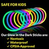 Glow Sticks Bulk Neon Party Supplies - 200 8” Neon