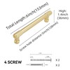 POVEFONK 10 Pack 5inch(128mm) Brushed Brass Kitchen Cabinet Handles Knurled