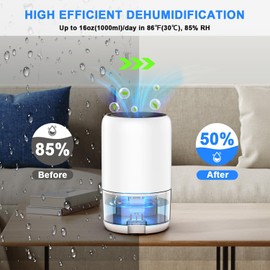 280 sq.ft Dehumidifiers for Home, Two Working Mode, 7 Colorful LED Light, Wpsoert 35oz Portable Dehumidifiers for Basement, Bedroom, Kitchen, RV, Closet