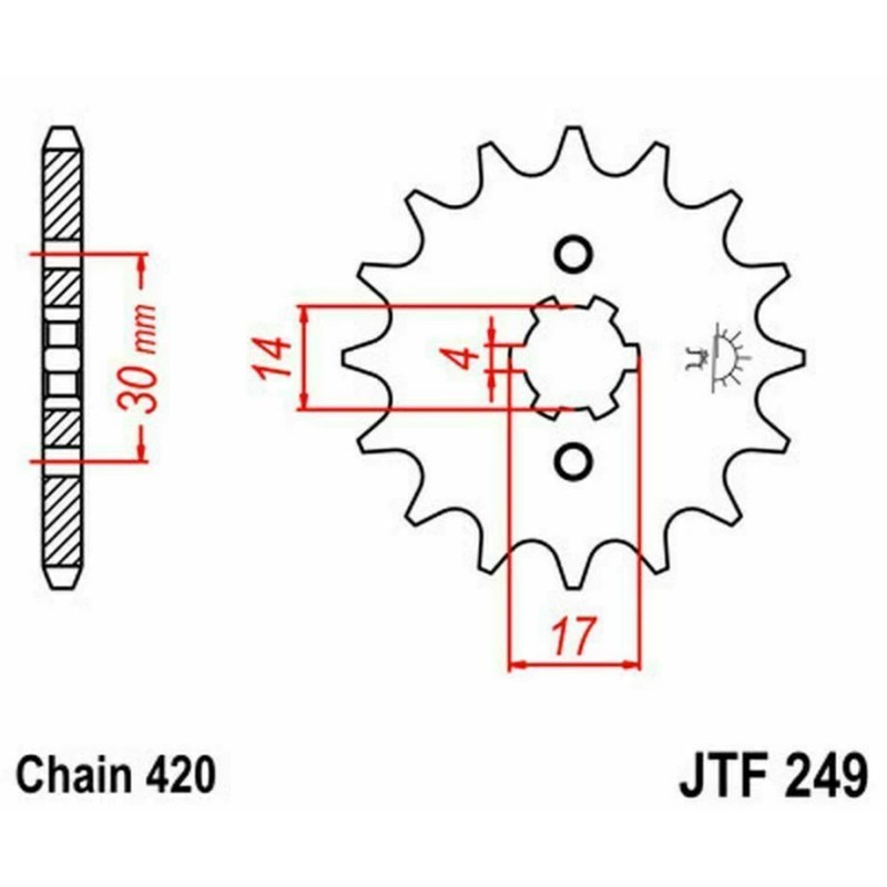 JT Sprockets and Chain Kit for Kawasaki KLX110 A1 2002