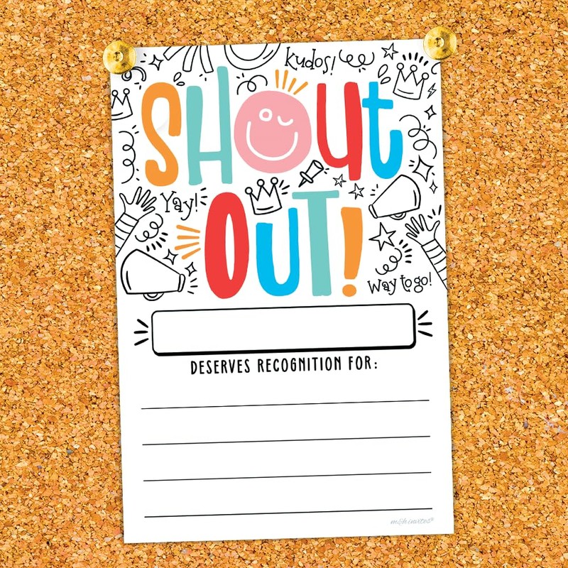 m&h invites Doodle Shout Out Cards For Teachers, Students, Employees,