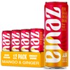 Zevia Zero Sugar Energy Drink, Mango Ginger, 12 oz Cans