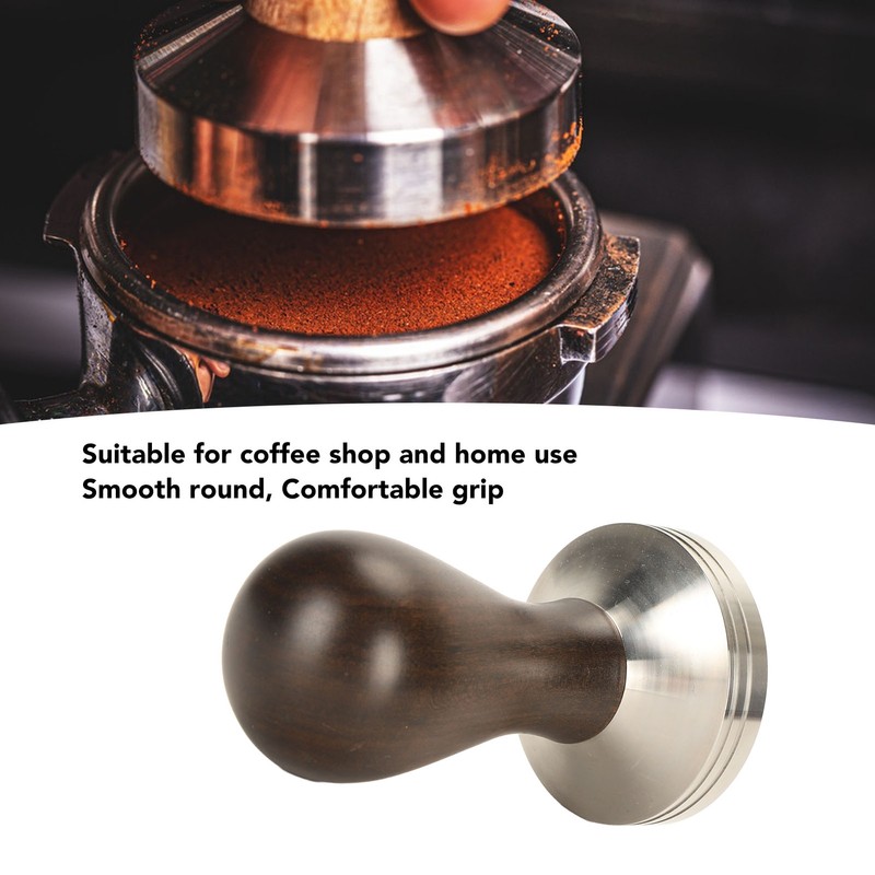 Coffee Tamper Solid Wood Handle Stainless Steel Easy to Use