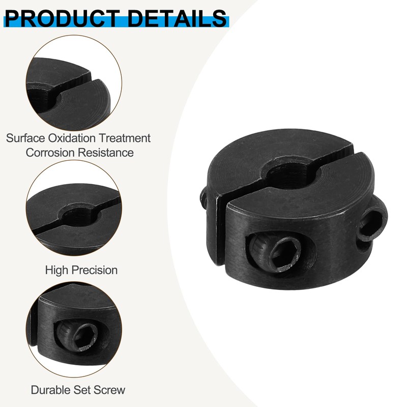 PATIKIL Bore 5mm Double Split Shaft Collar 16mm OD 9mm