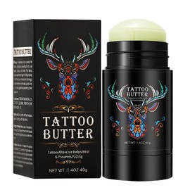 Tattoo Aftercare Butter Balm, Color Enhance Cream for Old & New Tattoos, Moisturizing Healing Brightening Natural Organic Care Cream, Eyebrow Coloring Skin Repair, 1,4oz - 40g