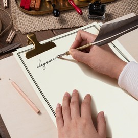 XXINMOH 72 Pieces Stationery Set with Envelopes (48 Paper Sheets + 24 Envelopes) for Letter Writing, Black Border Design Stationery Paper Sheets and Envelope