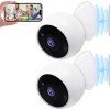 2-Pack Wireless Magnetic Security Cameras 2K WiFi with AI Motion