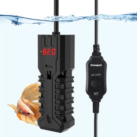 Devopet 50W Aquarium Heater, Adjustable Small Fish Tank Heater, with Digital Display, Overheat Protection & Dry Run Protection, for 5-10 Gallon Water