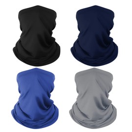 Finvizo 4 Pack Neck Gaiter Breathable Bandana Mask for Outdoor Protection, Washable Reusable Cooling Gator Mask Headband Face Covering Protect from Dust for Men Women