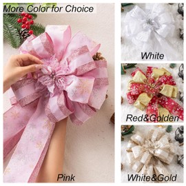 Christmas Tree Topper Bow (Pink)