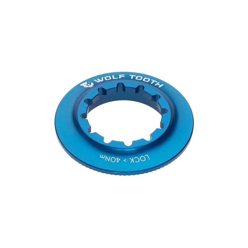 Wolf Tooth: Centerlock Rotor Lockring, Internal Spline Blue, Inner Serration,