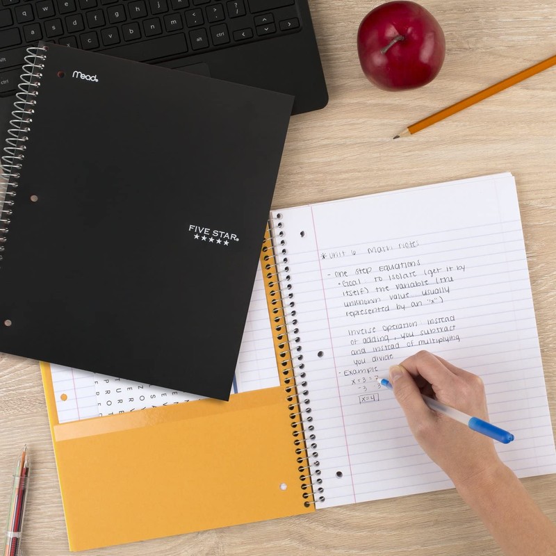 Five Star Spiral Notebook + Study App, 5 Subject, College