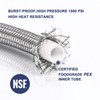 Premium Braided Stainless Steel Ice Maker Water Supply Hose W/PEX